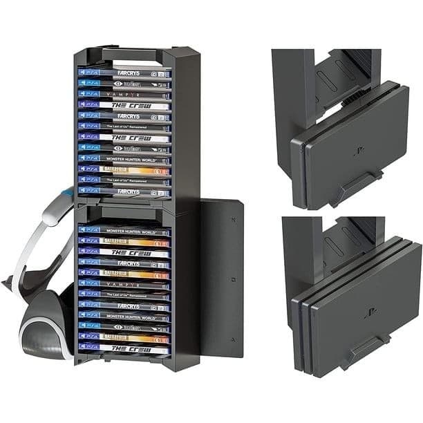 Skywin VR Headset and Video Game Storage Tower - 24 Game Disc Organizer with PSV - Thumbnail 6