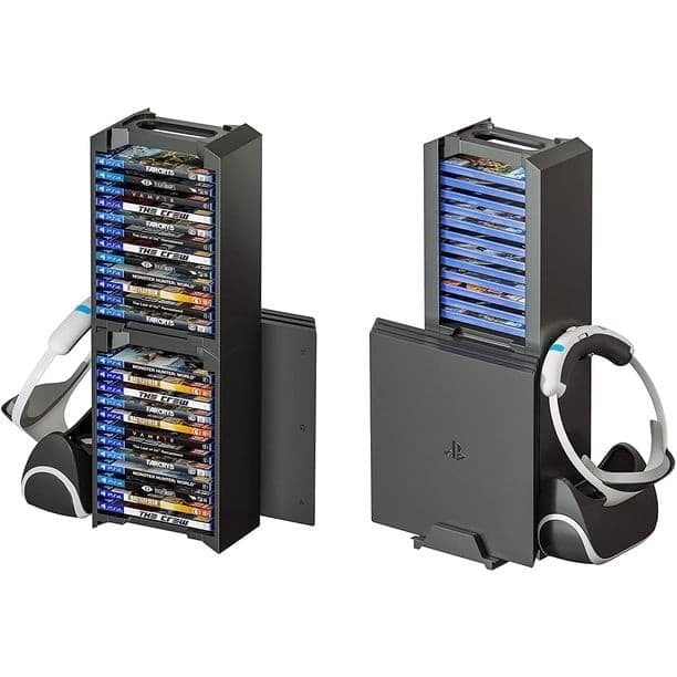 Skywin VR Headset and Video Game Storage Tower - 24 Game Disc Organizer with PSV - Thumbnail 3
