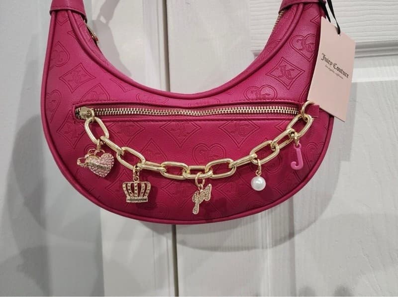 NWT Juicy Couture Top Notch Hobo Shoulder Bag in Raspberry Tart - Thumbnail 5