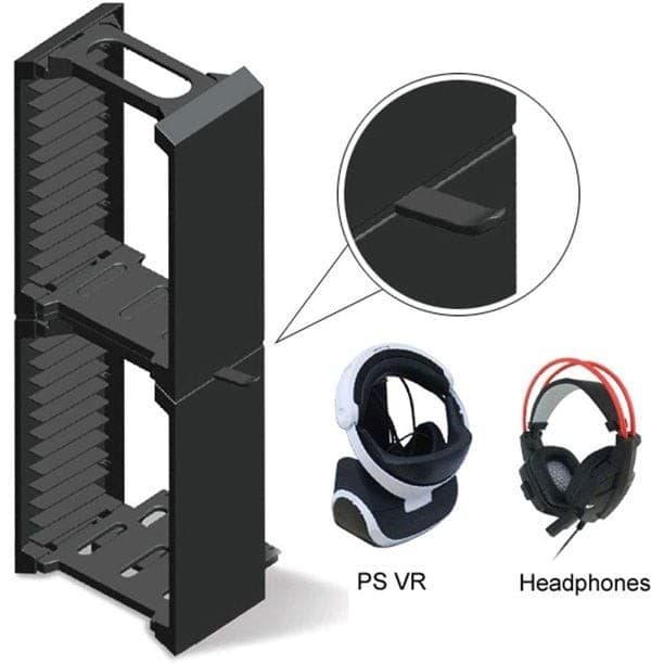Skywin VR Headset and Video Game Storage Tower - 24 Game Disc Organizer with PSV - Thumbnail 7