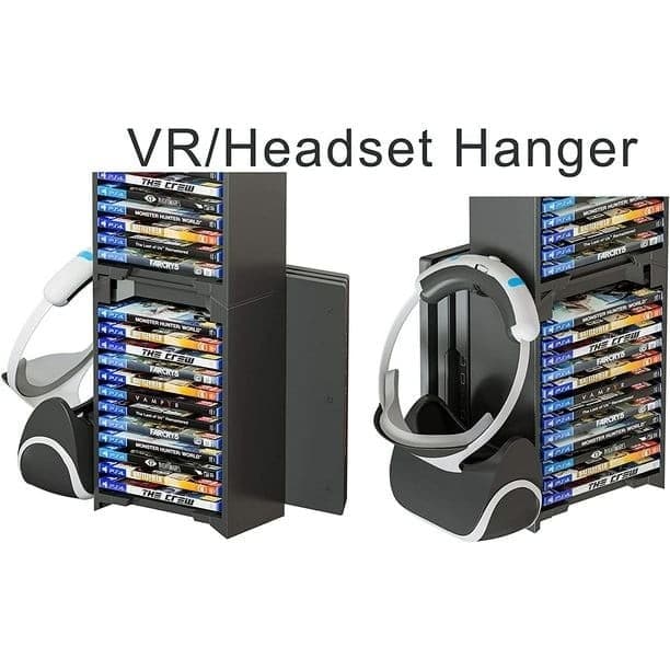 Skywin VR Headset and Video Game Storage Tower - 24 Game Disc Organizer with PSV - Thumbnail 5