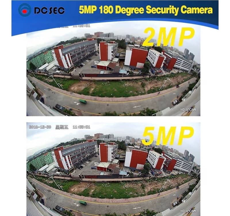 DCSEC 5MP 180 Degree Wide Angle 4-in-1 Analog HD Dome Security Camera - Thumbnail 6