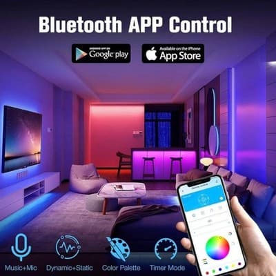 DAYBETTER 100ft LED Strip Lights,USB Powered,App Control and Music Sync, Color C - Thumbnail 3