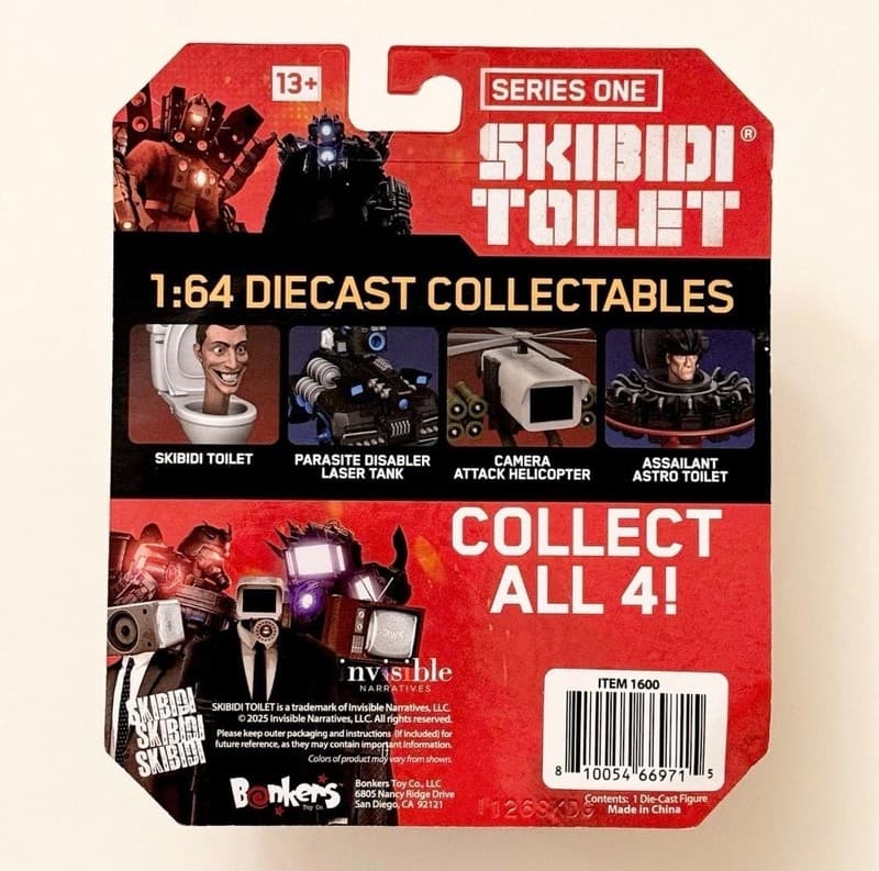 Skibidi Toilet Series One Parasite Disabler Laser Tank 1:64 Diecast Collectable - Thumbnail 2