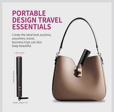 Auraviva Hair Straightener Brush 2-in-1 Straightening Comb 5 Temp Dual Voltage - Thumbnail 7