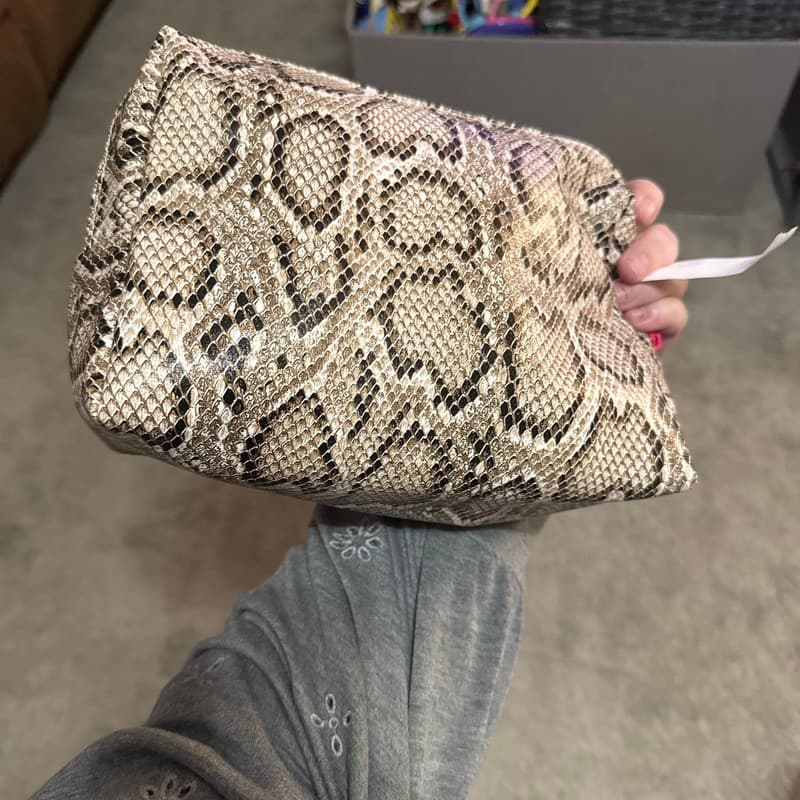 Juicy Couture Faux Snakeskin Pouch with Hot Pink JC Logo and Zipper Detail - Thumbnail 3