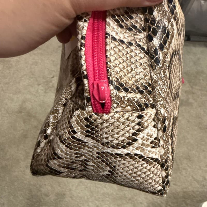 Juicy Couture Faux Snakeskin Pouch with Hot Pink JC Logo and Zipper Detail - Thumbnail 2