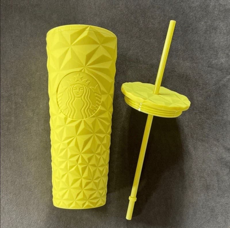 Starbucks Yellow Geometric Studded Cold Cup Tumbler 24 oz - Thumbnail 3