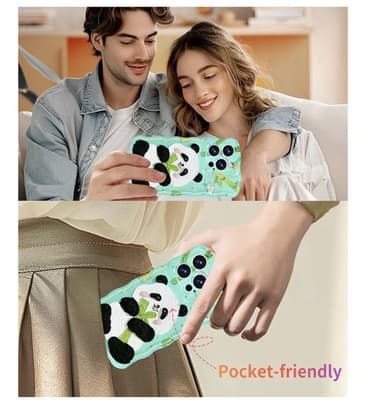 iPhone 13 Pro Max Case – Cute Panda Oil Painting Design - Thumbnail 5