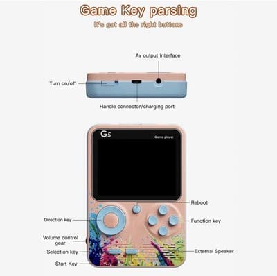 500 in 1 Portable Handheld Console with 3Inch LCD Screen 500 Classical Game - Thumbnail 9