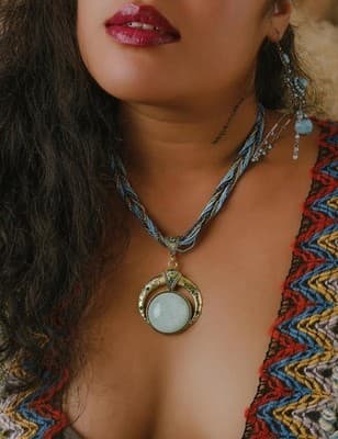 Multilayer Beads Chain Necklace – Boho Turquoise Pendant | Retro Bohemian Style - Thumbnail 4