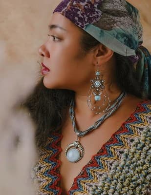 Multilayer Beads Chain Necklace – Boho Turquoise Pendant | Retro Bohemian Style - Thumbnail 3