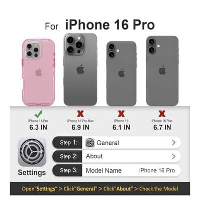 iPhone 16 Pro Case – Heavy Duty Shockproof | Crystal Pink (6.3") - Thumbnail 2