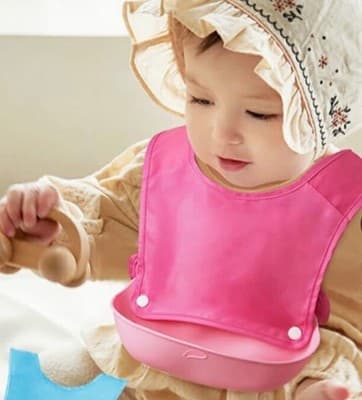 KokKreat Baby Bib – BPA Free, Waterproof, with Food Catcher Pocket – Brand New - Thumbnail 3