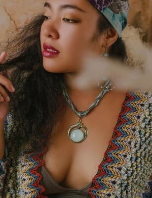 Multilayer Beads Chain Necklace – Boho Turquoise Pendant | Retro Bohemian Style - Thumbnail 2