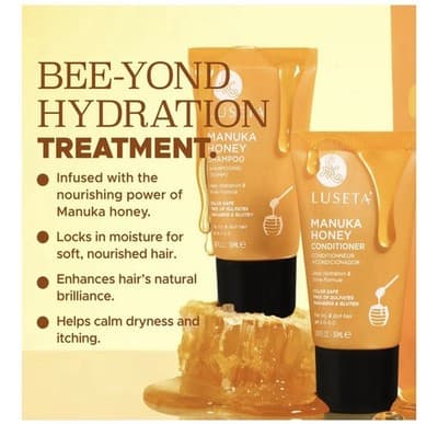 Luseta Manuka Honey Shampoo &Conditioner Set Hydrating Moisturizing HairCare New - Thumbnail 3