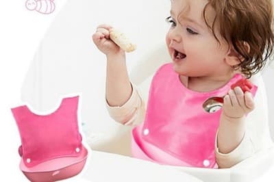 KokKreat Baby Bib – BPA Free, Waterproof, with Food Catcher Pocket – Brand New - Thumbnail 2