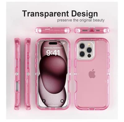 iPhone 16 Pro Case – Heavy Duty Shockproof | Crystal Pink (6.3") - Thumbnail 6