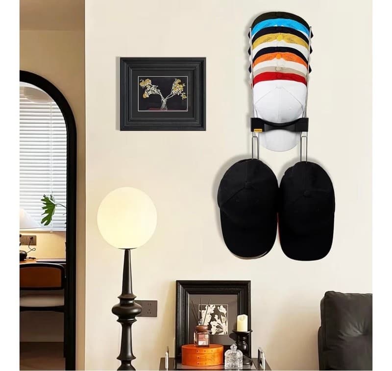 Howolaid 2-Pack Wall Mounted Baseball Cap Organizer and Hat Rack - Thumbnail 2
