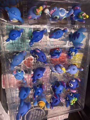 Lot of 24 Blue Stitch Character Figures Miniatures Toys Kids Play Fun - Thumbnail 4