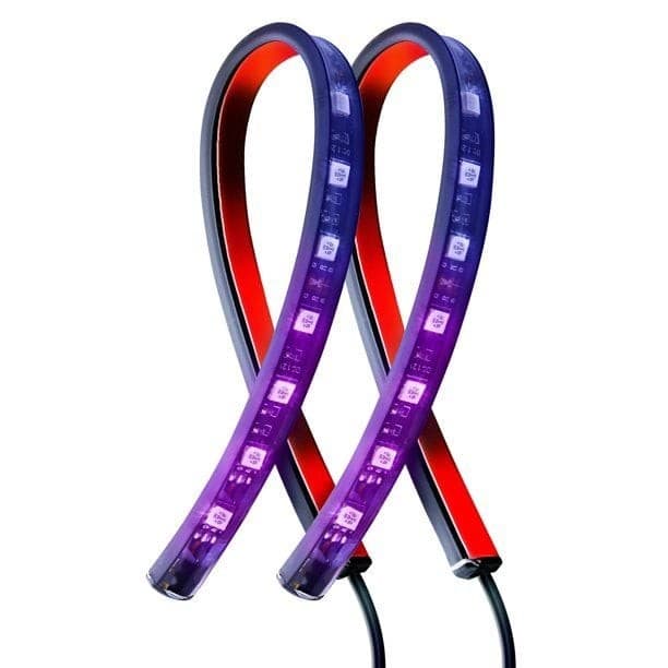 Monster RGB LED Car Interior Lights 2-Pack 10.5" Multicolor Strips with Remote - Thumbnail 3