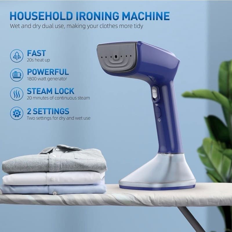 Steamer for Clothes - 1800W Powerful Steam, 2 Modes for Wet and Dry Ironing, 20- - Thumbnail 3