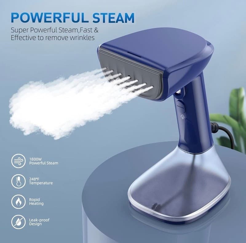 Steamer for Clothes - 1800W Powerful Steam, 2 Modes for Wet and Dry Ironing, 20- - Thumbnail 2