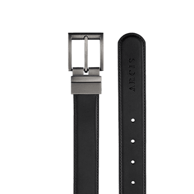 ARCIS 40” Men's Genuine Leather Classic Reversible Belt Black/Brown - Thumbnail 4