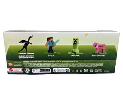 Minecraft Character Figures 4-Pack Ender Dragon Steve Creeper Pig NIB - Thumbnail 2