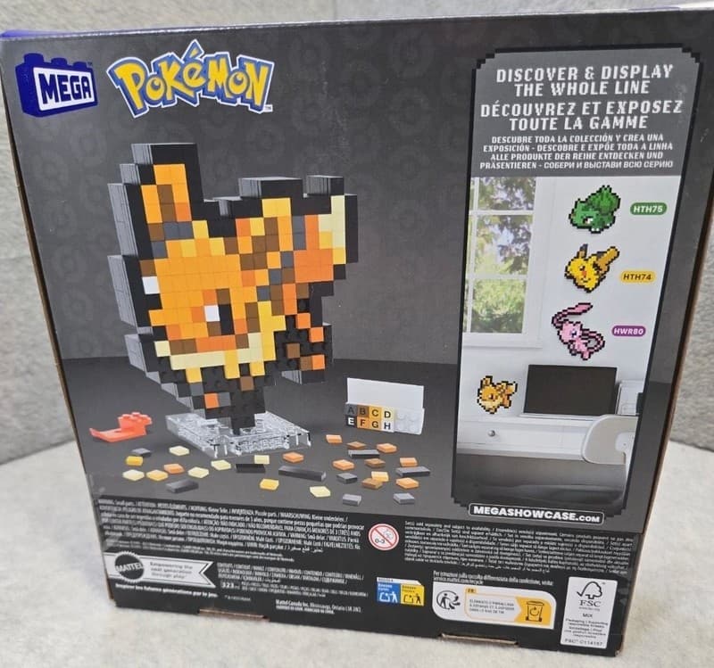 Mega Pokemon Eevee Pixel Art Building Set 323 Pieces HTH78 - Thumbnail 5