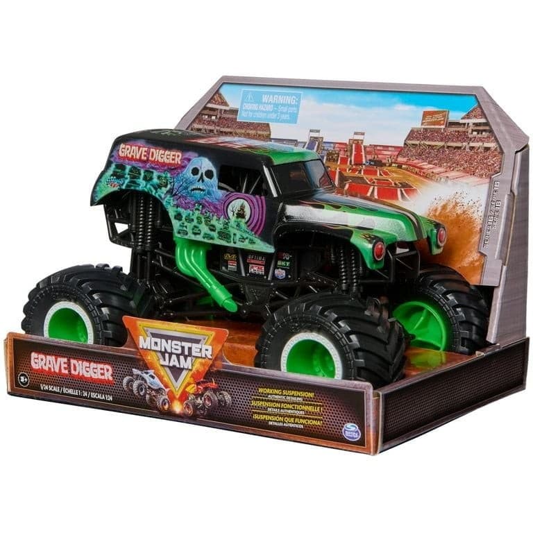 Monster Jam Official Grave Digger Die-Cast Monster Truck 1:24 Scale - Thumbnail 8