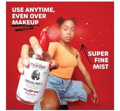 THAYERS Facial Mist Witch Hazel Aloe Vera Formula Rose Petal Toner 8 oz - Thumbnail 3