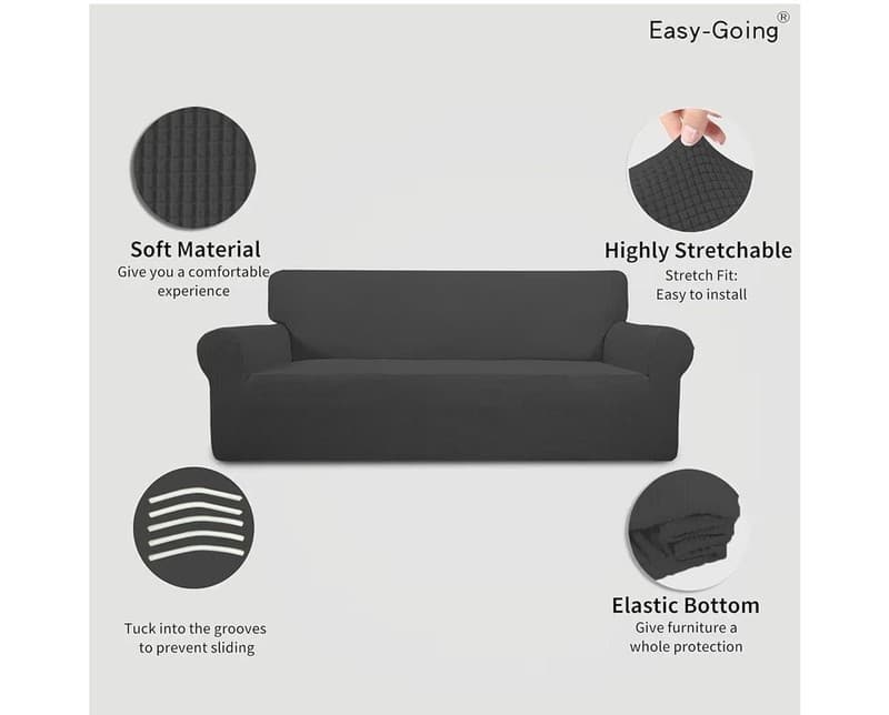 Easy-Going Stretch Sofa Slipcover 1-Piece Jacquard Furniture Protector - Thumbnail 5