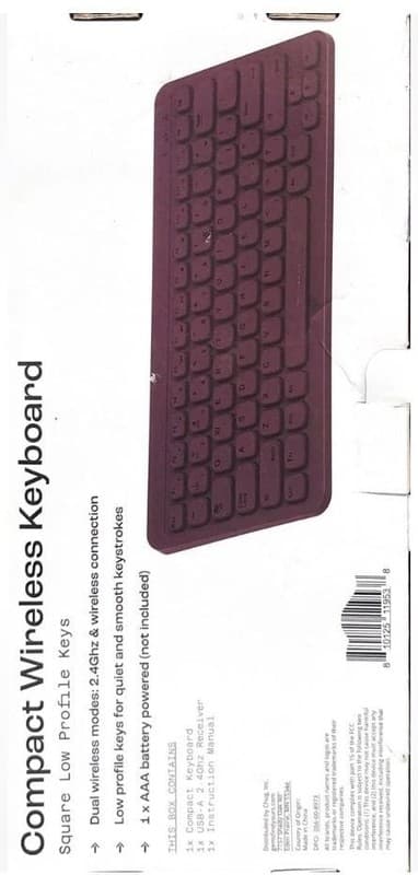 NORTH Compact Square Key Wireless Keyboard - Plum - Thumbnail 2