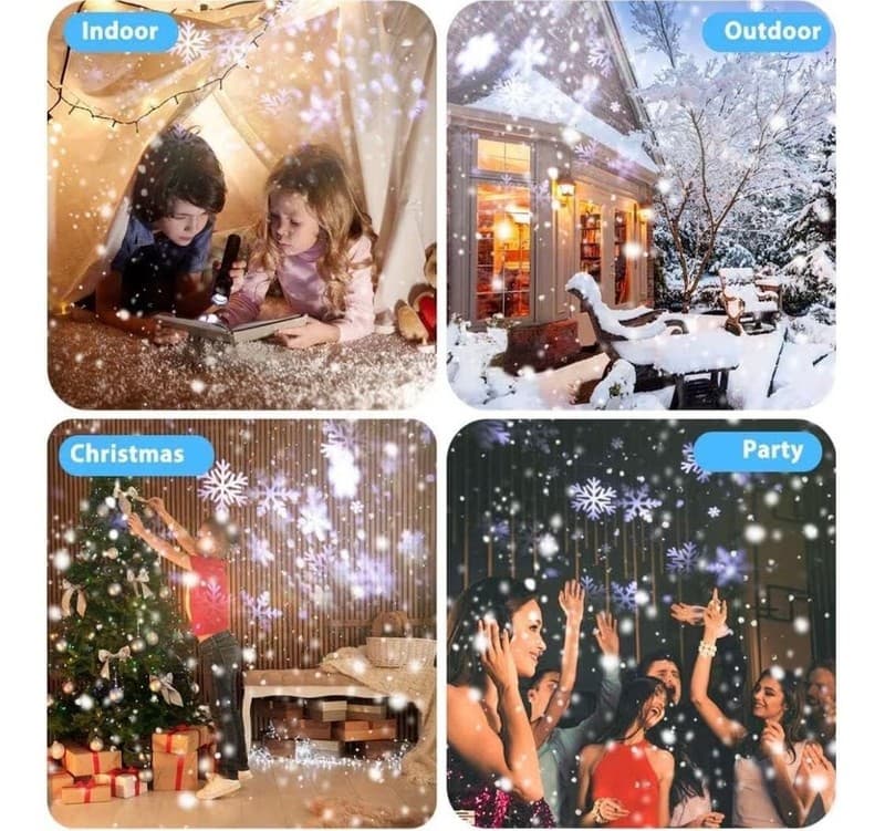 Dual-Head Christmas Snowflake Projector Lights Outdoor, IP65 Waterproof LED Snow - Thumbnail 7