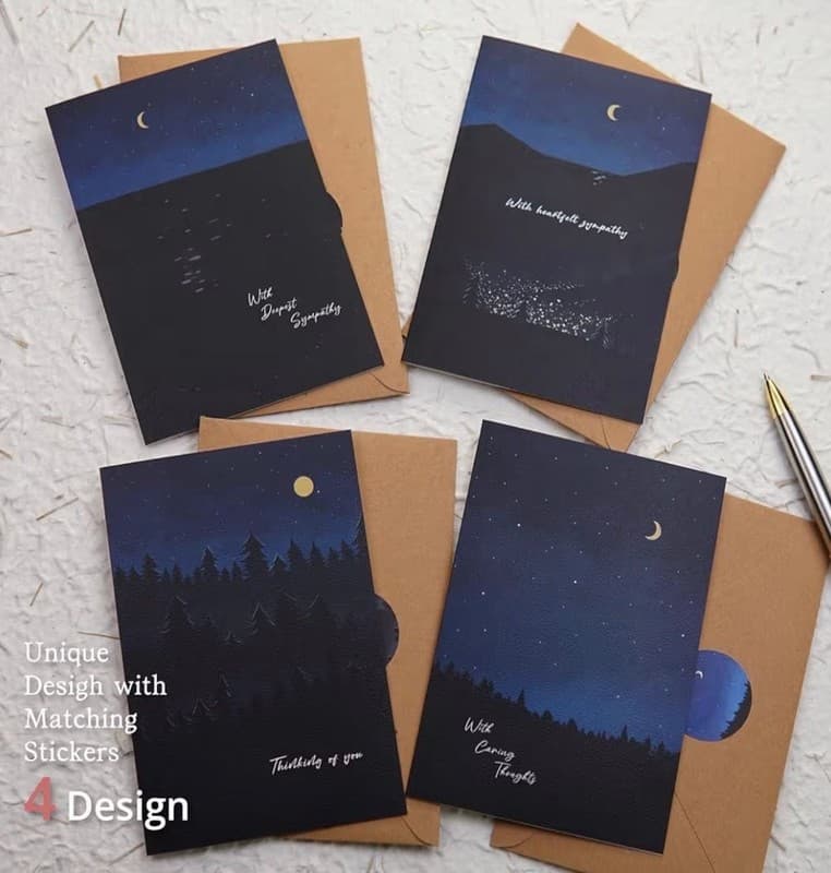 Liheheca 24-Pack Night Landscape Sympathy Cards with Envelopes and Stickers - Thumbnail 5