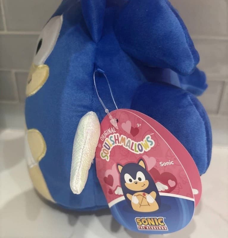 Squishmallows 8 Inch Valentine's Day Cupid Sonic the Hedgehog Holding Bow and Ar - Thumbnail 2