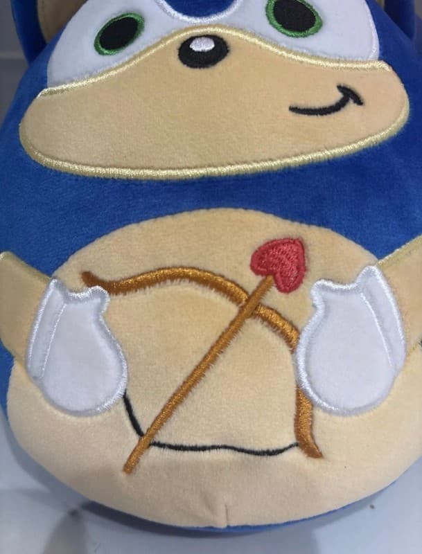 Squishmallows 8 Inch Valentine's Day Cupid Sonic the Hedgehog Holding Bow and Ar - Thumbnail 4