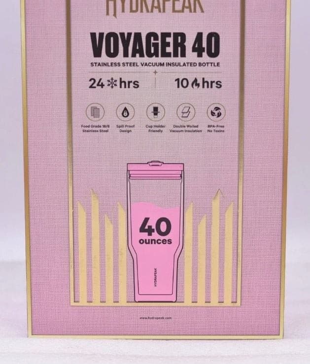 Hydrapeak Voyager 40oz Stainless Steel Tumbler - Pink Ombre - Thumbnail 5