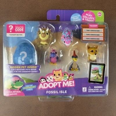 Adopt Me! Fossil Isle Mini Figure 6-Pack with Water-Reveal Egg and Virtual Item