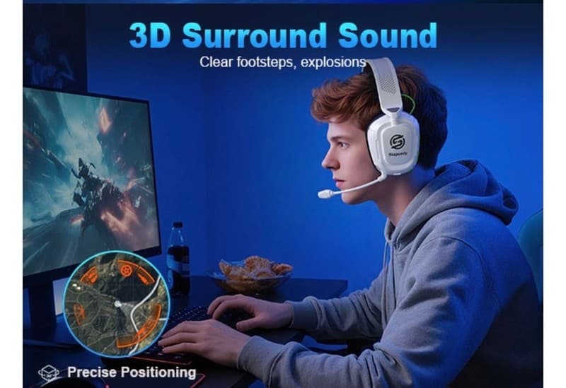 Skapendy VK84 Wireless Gaming Headset, 2.4GHz & Bluetooth, 50H Battery - Thumbnail 3