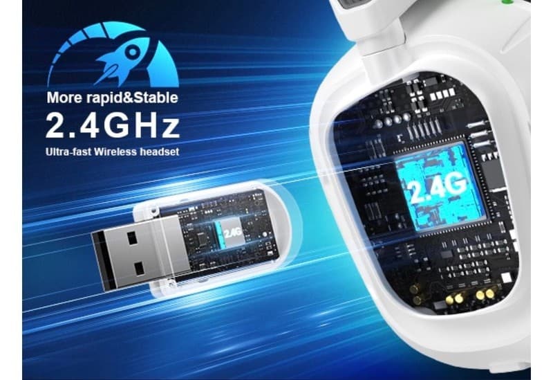 Skapendy VK84 Wireless Gaming Headset, 2.4GHz & Bluetooth, 50H Battery - Thumbnail 2