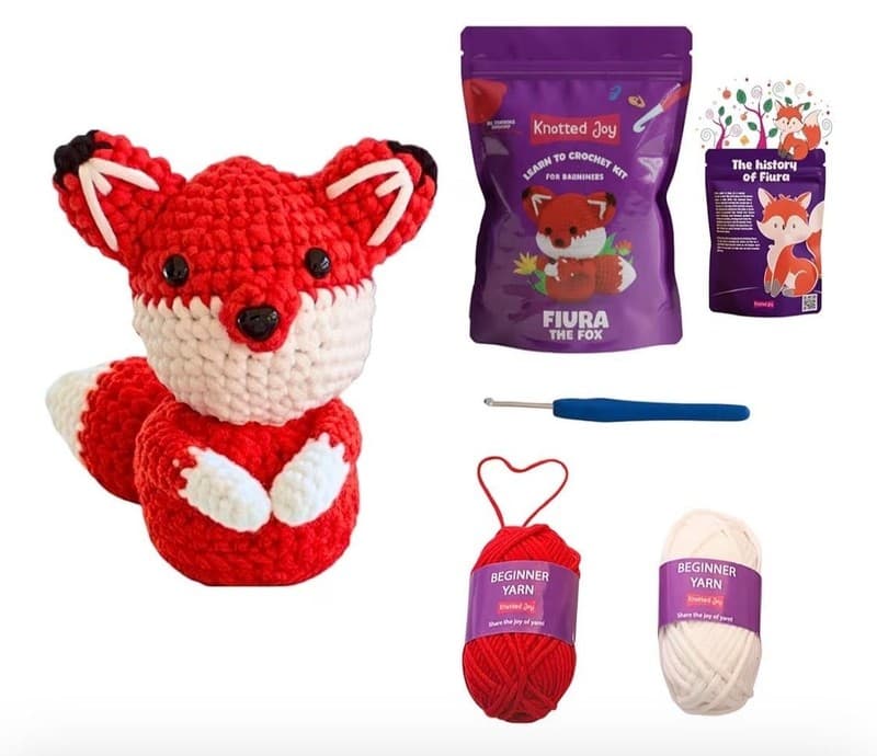 Knotted Joy Fiura The Fox Learn to Crochet Kit for Beginners