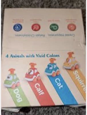 🆕 Push & Go Animal Cars – Set of 4 (Toddlers)