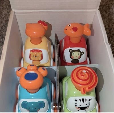 🆕 Push & Go Animal Cars – Set of 4 (Toddlers) - Thumbnail 2