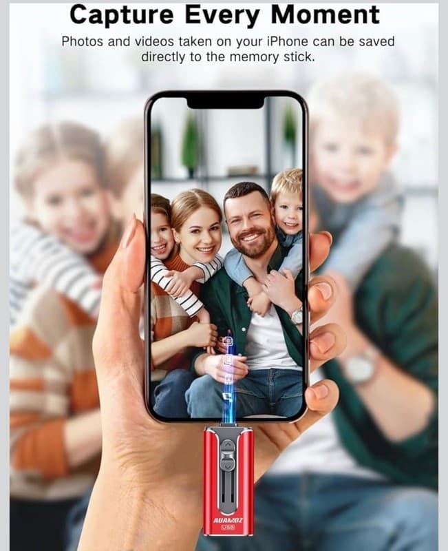 AUAMOZ 4-in-1 Multi-Port USB Flash Drive for iPhone, iPad, and Android - Thumbnail 5
