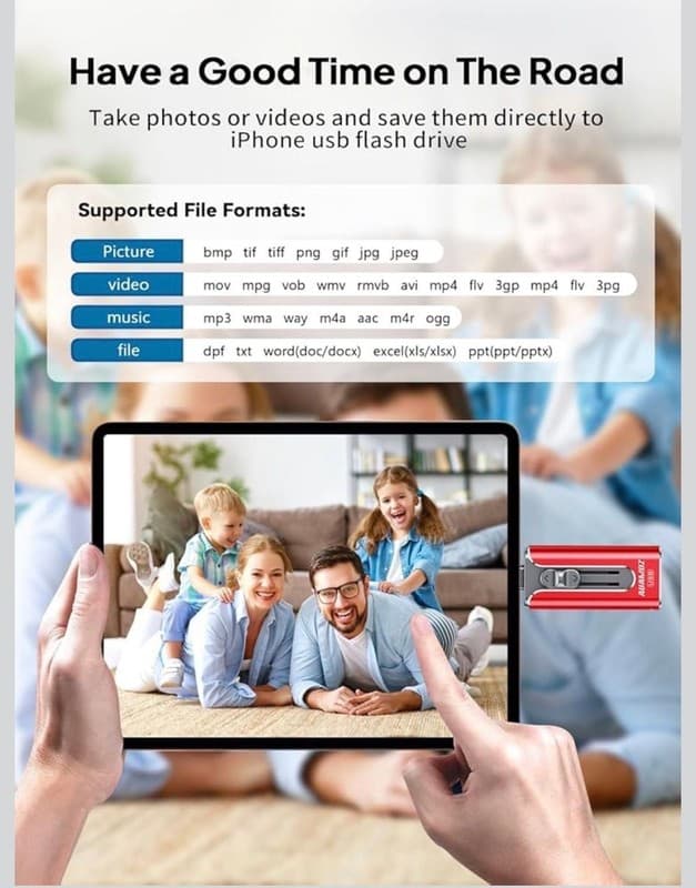 AUAMOZ 4-in-1 Multi-Port USB Flash Drive for iPhone, iPad, and Android - Thumbnail 6