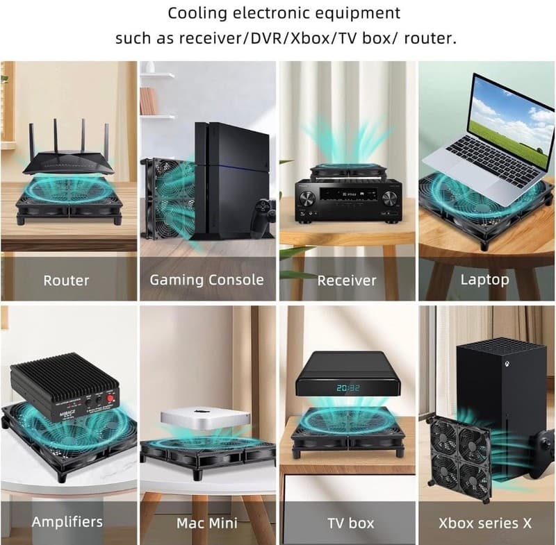 Router Cooling Fan DIY PC Cooler TV Box Wireless Quiet DC 5V USB Power 120mm 240 - Thumbnail 9