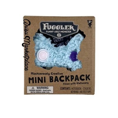 FUGGLER Mini Backpack Keychain BLUE + Bonus Mini Stationery inside | NEW in Box