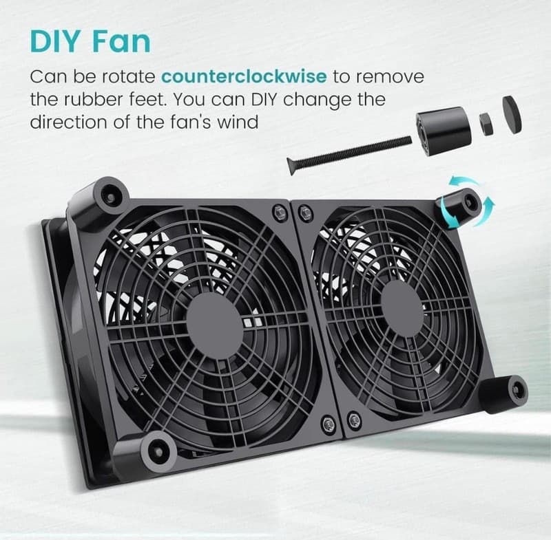 Router Cooling Fan DIY PC Cooler TV Box Wireless Quiet DC 5V USB Power 120mm 240 - Thumbnail 8